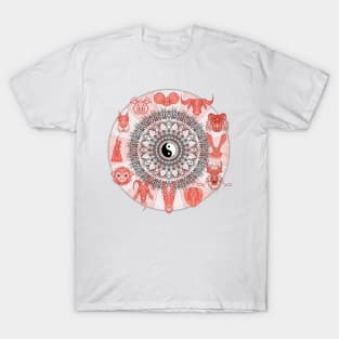 Circle - Chinese Zodiac - Animal Drawing T-Shirt